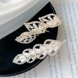 Leaf Crystal Hair Clip Tiara for Women