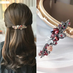 Crystal Flower Hairpin Retro Hair Clip Women Jewelry
