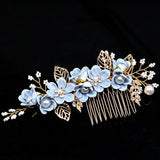 Bridal Flower Rhinestone Hair Combs Wedding Accessories