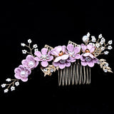 Bridal Flower Rhinestone Hair Combs Wedding Accessories