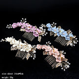 Bridal Flower Rhinestone Hair Combs Wedding Accessories