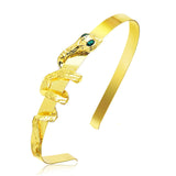 Golden Snake Head Hair Hoop for Women