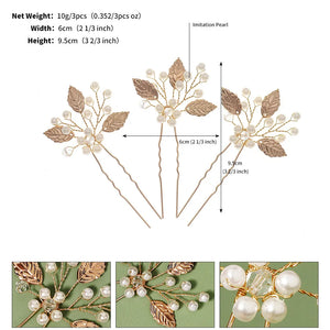 Pearl Rhinestone Flower Hair Pins Wedding Hair Accessories