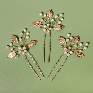 Pearl Rhinestone Flower Hair Pins Wedding Hair Accessories