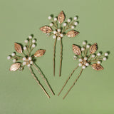 Pearl Rhinestone Flower Hair Pins Wedding Hair Accessories