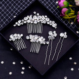 Rhinestone Flower Hair Clip Pins Headpiece Gift