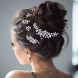Rhinestone Flower Hair Clip Pins Headpiece Gift