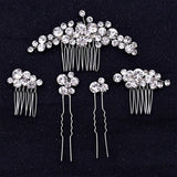 Rhinestone Flower Hair Clip Pins Headpiece Gift
