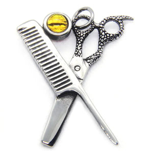 Hair Salon Scissors Stone Pendant Necklace