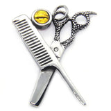 Hair Salon Scissors Stone Pendant Necklace
