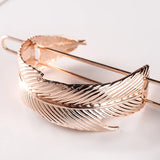 Feather Bun Cuff Leaf HairPin Set Retro Hair Pins Cage Femme Jewelry