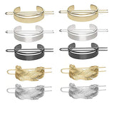 Feather Bun Cuff Leaf HairPin Set Retro Hair Pins Cage Femme Jewelry