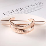 Feather Bun Cuff Leaf HairPin Set Retro Hair Pins Cage Femme Jewelry