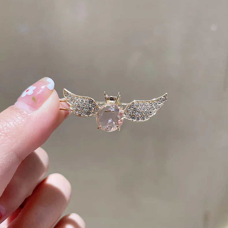 Korean Angel Wings Crystal Hair Clip for Girls