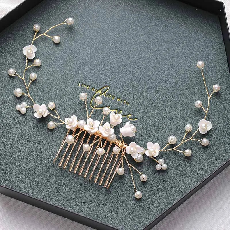 Flower Hair Comb Hair Accessories Bridal Wedding Headdress