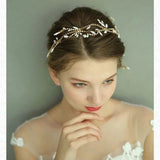 Bride Hair Accessories Wedding Hairband Bijoux Flower Ribbon D226
