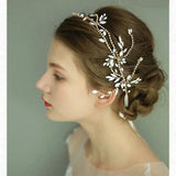Bride Hair Accessories Wedding Hairband Bijoux Flower Ribbon D226