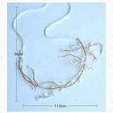 Bride Hair Accessories Wedding Hairband Bijoux Flower Ribbon D226