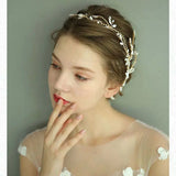 Bride Hair Accessories Wedding Hairband Bijoux Flower Ribbon D226