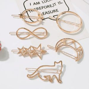 Creative Hairpin Set with Moon Star Cat Patterns