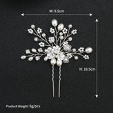 Hairpin Flower Girls Pearl Rhinestone Bridal Wedding Headdress
