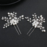 Hairpin Flower Girls Pearl Rhinestone Bridal Wedding Headdress