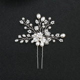Hairpin Flower Girls Pearl Rhinestone Bridal Wedding Headdress