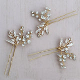 Metal Leaf Hair Accessories Vintage Rhinestones Bride Wedding Headdress