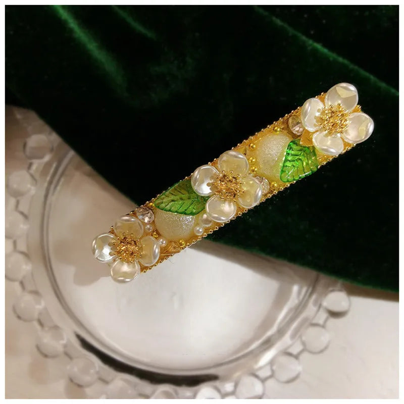 Vintage Baroque Flower Hairpin Side Clip Fine Jewelry