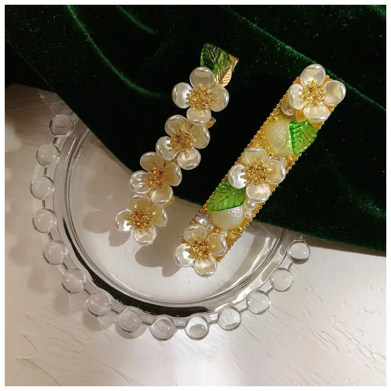 Vintage Baroque Flower Hairpin Side Clip Fine Jewelry