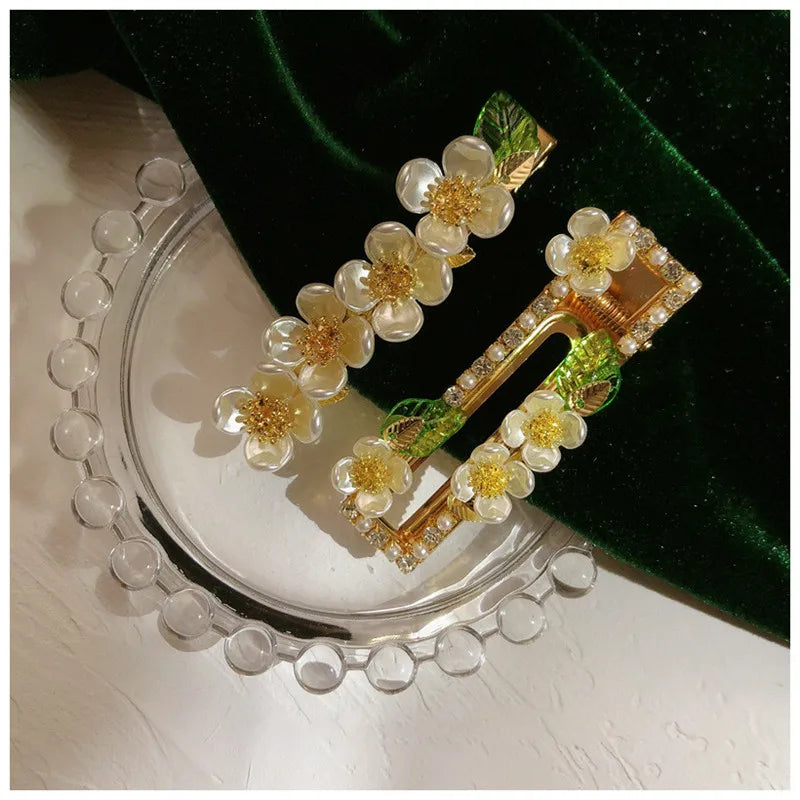Vintage Baroque Flower Hairpin Side Clip Fine Jewelry