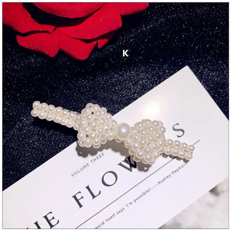 Bridal Wedding Hair Clip Hair Pins Pearls Flower Hairwear
