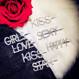 CZ Sexy Letter Hair Clip Word Folder Hair Accessories Jewelry