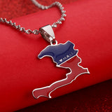 Haiti Map Pendant Necklaces for Women Girls Ayiti Jewelry