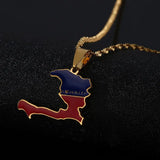 Haiti Map Pendant Necklaces for Women Girls Ayiti Jewelry