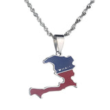 Haiti Map Pendant Necklaces for Women Girls Ayiti Jewelry