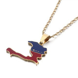Haiti Map Pendant Necklaces for Women Girls Ayiti Jewelry