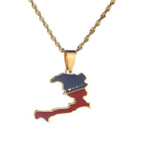 Haiti Map Pendant Necklaces for Women Girls Ayiti Jewelry