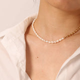 Freshwater Pearl 18K Stainless Steel Choker Necklace