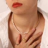 Freshwater Pearl 18K Stainless Steel Choker Necklace