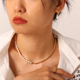 Freshwater Pearl 18K Stainless Steel Choker Necklace