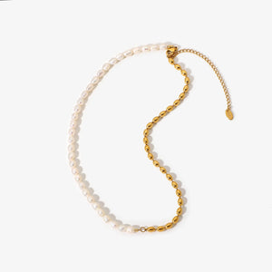 Freshwater Pearl 18K Stainless Steel Choker Necklace