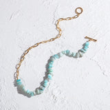 Metal Chain Green Stone Beaded Necklace Women