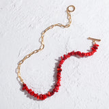 Metal Chain Green Stone Beaded Necklace Women