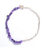 Metal Chain Green Stone Beaded Necklace Women