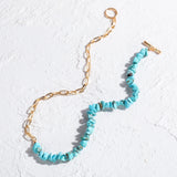 Metal Chain Green Stone Beaded Necklace Women