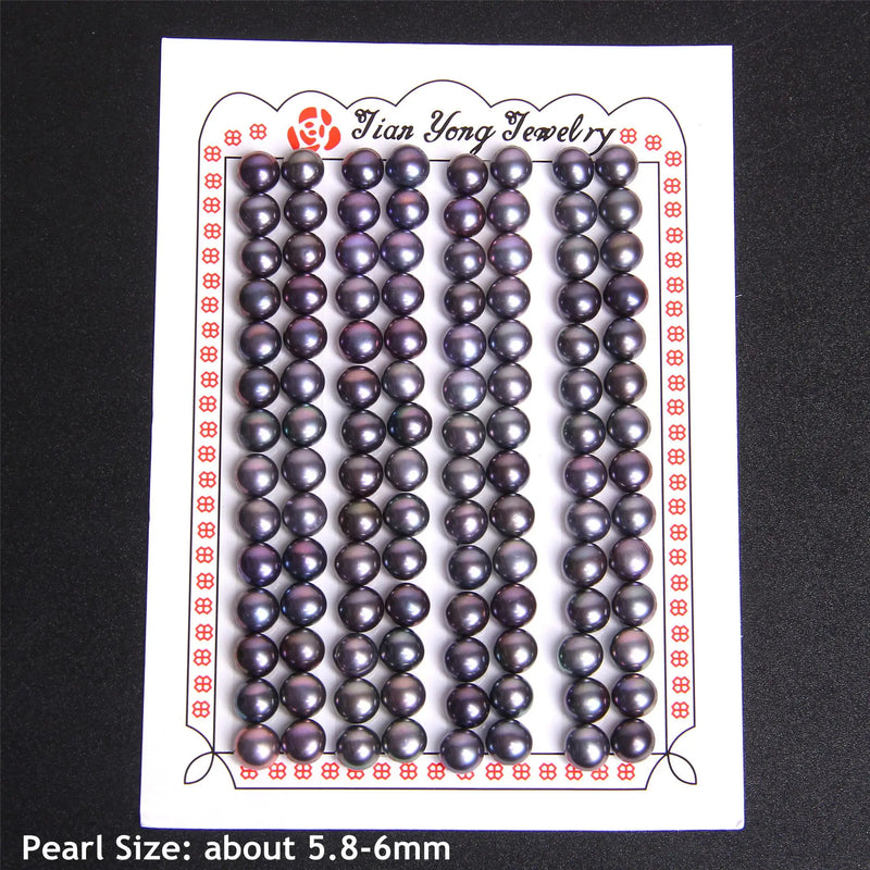 AAA Natural Freshwater Pearl Beads Flat Round Half Hole Button Bread Pearl