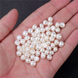 AAA Natural Freshwater Pearl Beads Flat Round Half Hole Button Bread Pearl