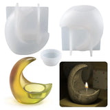 Half Moon Candle Holder Silicone Mould DIY Resin Mold