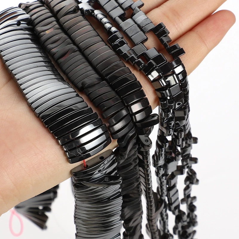 Half Moon Hematite Double Hole Beads for Jewelry Making